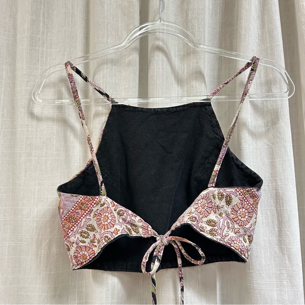 Reversible boho elephant festival crop top size small - Picture 3 of 10